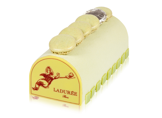 Bûche de Noël macaron pistache laduree